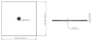 Cadita de dus Polimat Fresco White Matte 80x80x2.5 (18860)