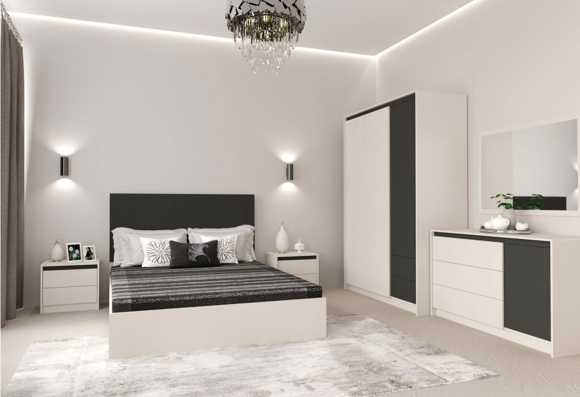 Set dormitor Yasen Monako Nr.1 Cașmir (Bej) / Elegant Gri Softtouch