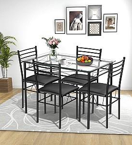 Set de masa si scaune Costway HW61400 Negru