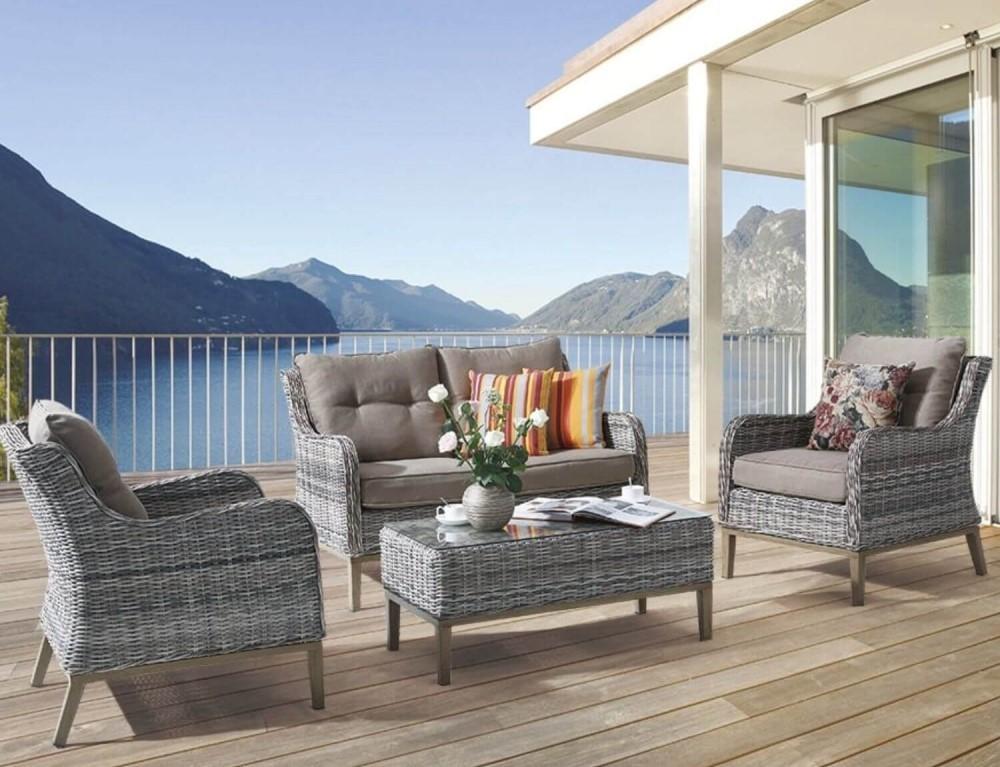Set mobila de gradina Sonmez HOLA RATTAN Cappuccino