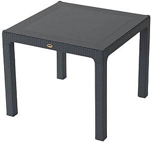 Masa de gradina Sonmez Elit Rattan (cu sticla) 90x90 Antracit