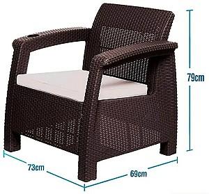 Set mobila de gradina Sonmez Ferrara Star Wengue (maro)
