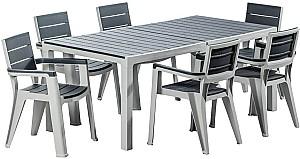 Masa pliabila Sonmez Madeira Quartz Gri/Alb