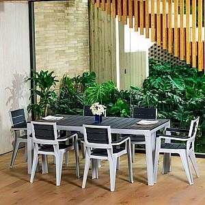 Masa pliabila Sonmez Madeira Quartz Gri/Alb