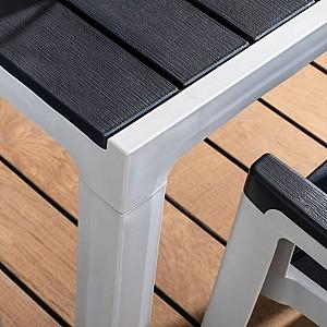 Masa pliabila Sonmez Madeira Quartz Gri/Alb