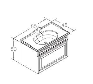 Dulap sub lavoar Orka Design 85 Antracit (Gri)