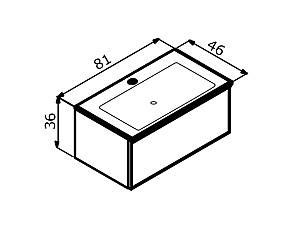 Dulap sub lavoar Orka Urban 81 Black