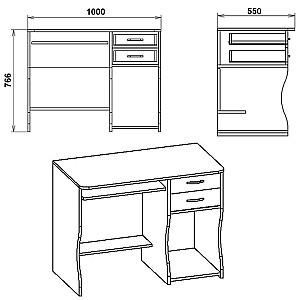Masa de birou KompaniT SKM-7 Nimfea Alba