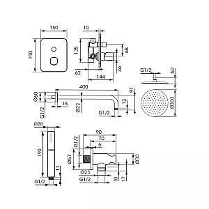 Set de duș FDESIGN Meandro FD1-MDR-7PSET2-11