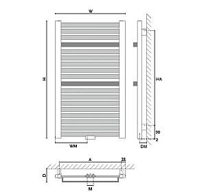Uscător de prosoape Gorgiel NADIR AD-DR/P 95/55 Graphit matt 13 (21)