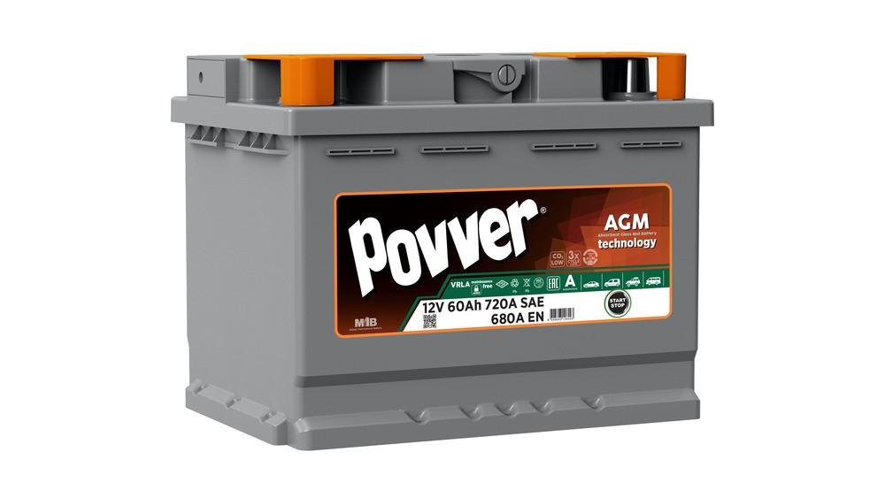 Acumulator auto POVVER 60Ah AGM (Mutlu) S3