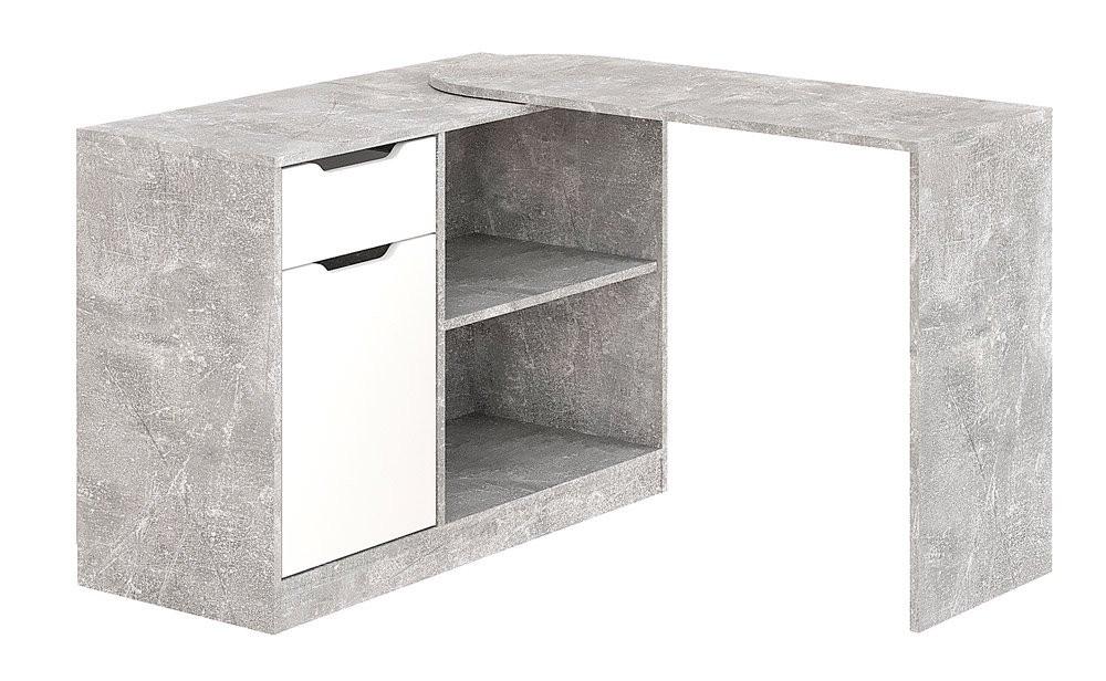 Masa de birou KompaniT C-M 2 Atelie Deschis (Gri) / Alb