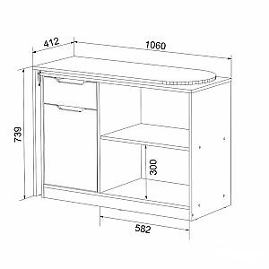 Masa de birou KompaniT C-M 2 Atelie Deschis (Gri) / Alb