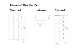 Dulap Mobildor Lux Combinat Flex (80x40x210H cm) Alb