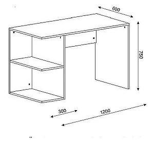 Masa de birou Mobildor Lux Uno (120x60x75H cm) Alb