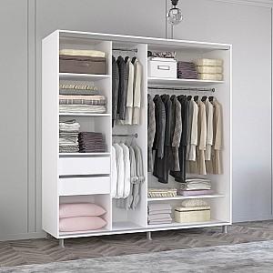 Dulap-cupe Mobildor Lux Aron 230 (2 oglinzi) Alb