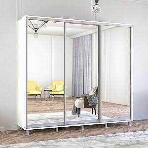 Dulap-cupe Mobildor Lux Aron 240 (3 oglinzi) Alb