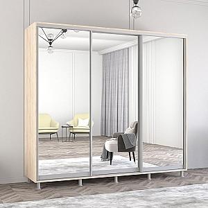 Dulap-cupe Mobildor Lux Aron 250 (3 oglinzi) Stejar Sonoma