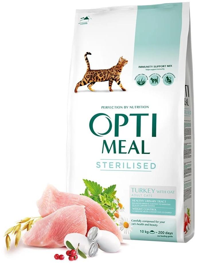 Hrana uscata pentru pisici Optimeal Adult Cat Sterilised Turkey&Oats 10kg