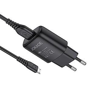 Incarcator telefon Jokade Wall Charger with Cable USB to Micro-USB Single Port 3A Kaer Black