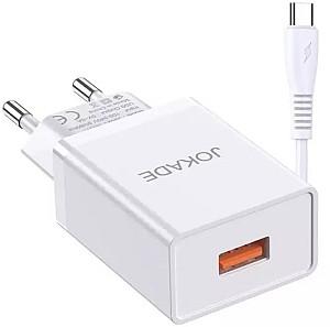 Incarcator telefon Jokade Wall Charger with Cable USB to Type-C Single Port 5A JB022 White