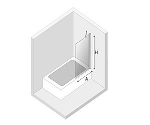 Paravan pentru cada New Trendy Soleo Bathtub Screen Hinged 90x140cm  (15613)