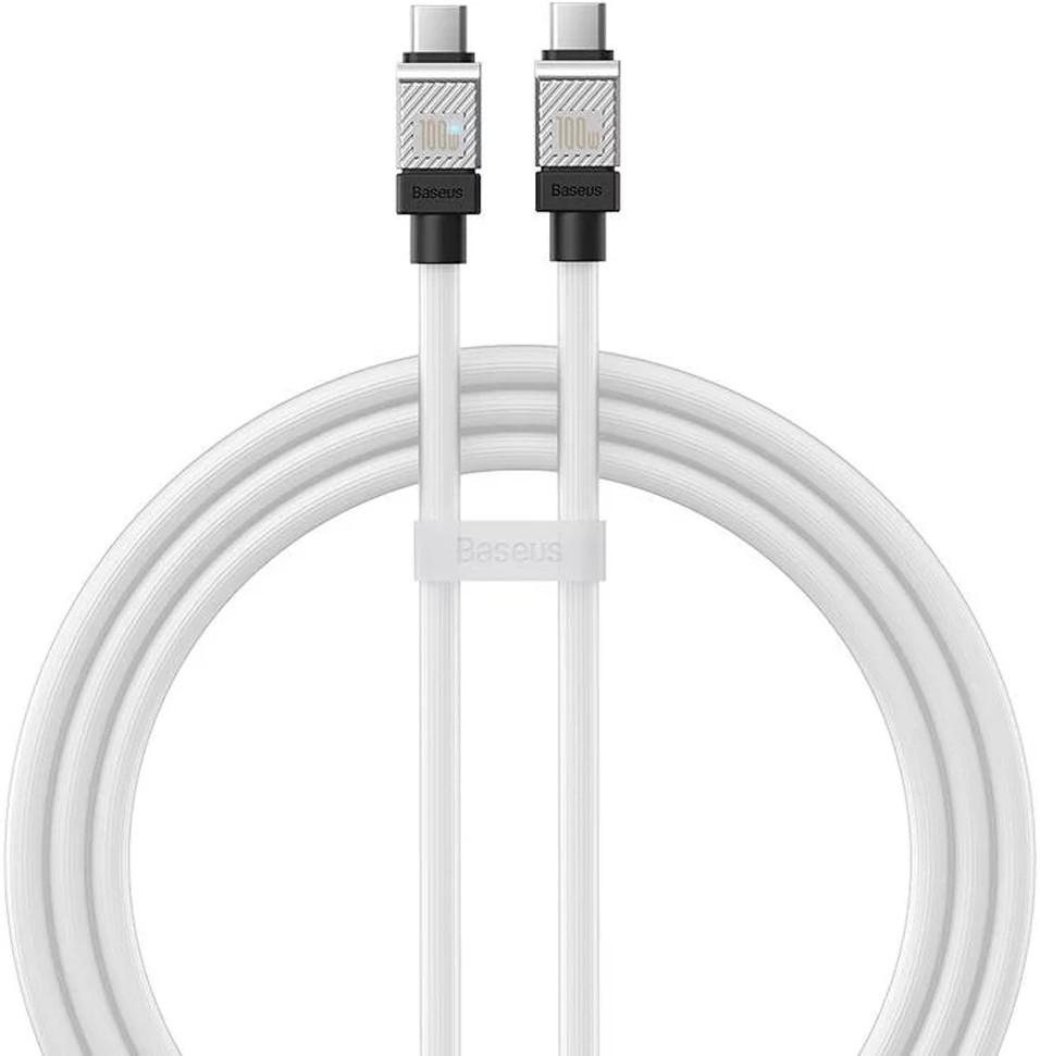 USB сablu Baseus Cable CoolPlay Series Type-C to Type-C 5A 100W 1m White