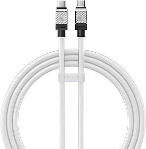 USB сablu Baseus Cable CoolPlay Series Type-C to Type-C 5A 100W 1m White