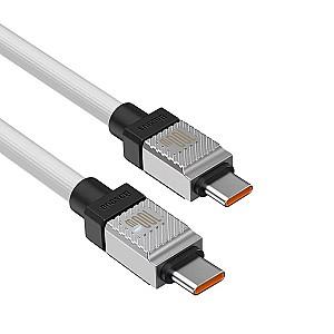 USB сablu Baseus Cable CoolPlay Series Type-C to Type-C 5A 100W 1m White