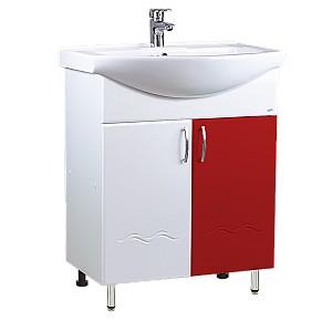 Dulap sub lavoar S-M Clasic 65 Alb-rosu