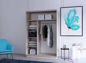 Dulap-cupe Mobildor Lux Fox 140 (2 PAL cu elemente din oglindă) Stejar Sonoma