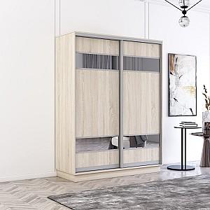 Dulap-cupe Mobildor Lux Fox 160 (2 PAL cu elemente din oglindă) Stejar Sonoma