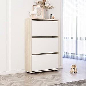 Dulap pentru incaltaminte Mobildor Lux Leo 60 3D (60x27x125H cm) Дуб Сонома / Белый