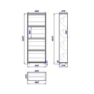 Dulap pentru incaltaminte Mobildor Lux Leo 60 4D (60x27x164H cm) Stejar Sonoma / Alb