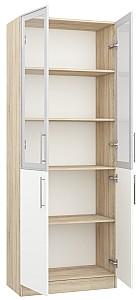 Dulap cu vitrina Mobildor Lux Practik (80x40x210H cm) Stejar Sonoma / Alb