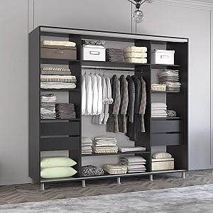 Dulap-cupe Mobildor Lux Aron 270 (3 oglinzi) Antracit