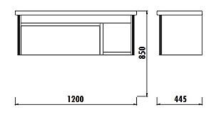 Dulap sub lavoar Creavit Drop DP0120.01.AA + lavoar