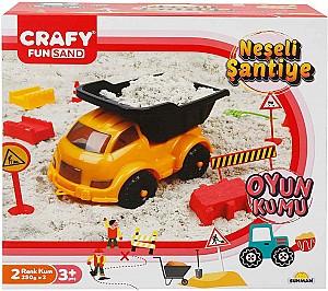 Set de jucarii Crafy Fun Sand Set nisip kinetic "Construction" 14 el. Crafy Sand 2 x 250 gr. (S00002789)