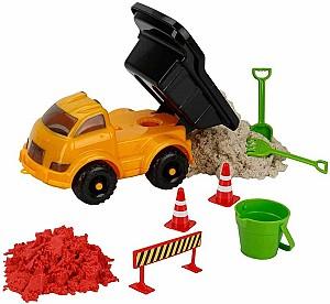 Set de jucarii Crafy Fun Sand Set nisip kinetic "Construction" 14 el. Crafy Sand 2 x 250 gr. (S00002789)