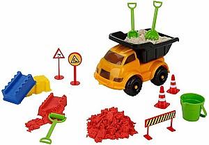 Set de jucarii Crafy Fun Sand Set nisip kinetic "Construction" 14 el. Crafy Sand 2 x 250 gr. (S00002789)