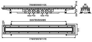 Rigola de dus Wirquin Venisio Expert 800mm (30723959)