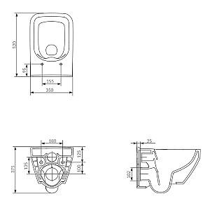 Vas WC Cersanit Crea Rimless Slim Soft Close (122087)