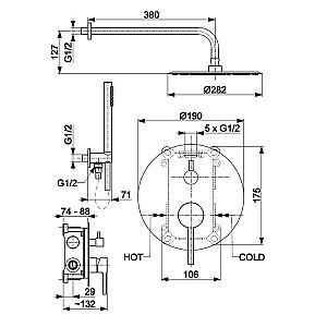 Set de duș Armatura Moza Aur mat (109130)