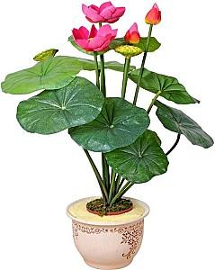 Flori artificiale OEM/ODM Lotus 120cm Green/Pink