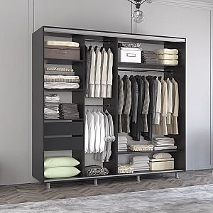 Dulap-cupe Mobildor Lux Aron 220 (1 oglinda, 1 PAL) Antracit