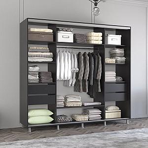 Dulap-cupe Mobildor Lux Aron 270 (1 oglinda, 2 PAL) Antracit