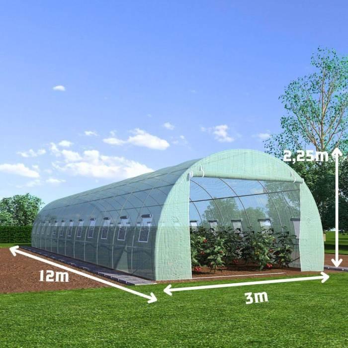 Seră de tip tunel Tehno Ms 12x3x2.25m / Ø26mm / 2 uși