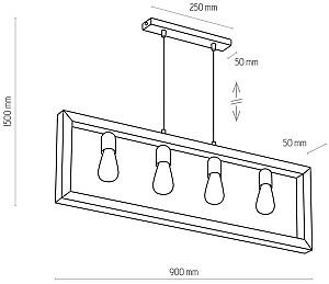 Lustra TK Lighting Metro 4276 Natural Wood