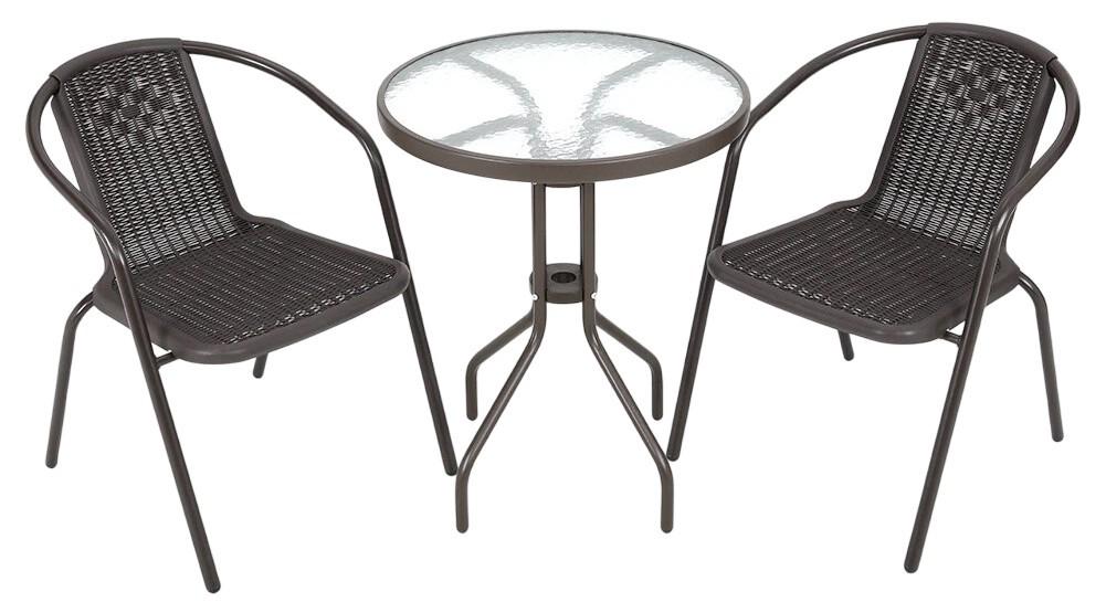 Set mobila de gradina VLM 3 piese: masa D60, H72cm si 2 scaune(18960)