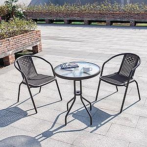 Set mobila de gradina VLM 3 piese: masa D60, H72cm si 2 scaune(18960)